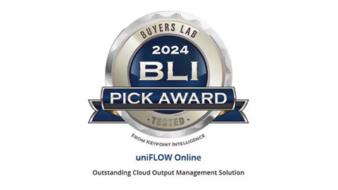 <h2 dir="ltr">Canon U.S.A., Inc. Garners Prestigious Award from Keypoint Intelligence with uniFLOW Online Capturing BLI Pick Award for Outstanding Cloud Output Management Solution</h2>
