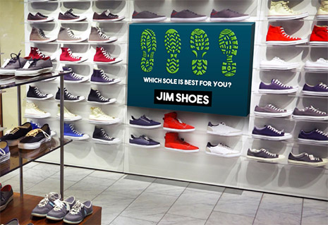 Image of a shoe store printed retail display
