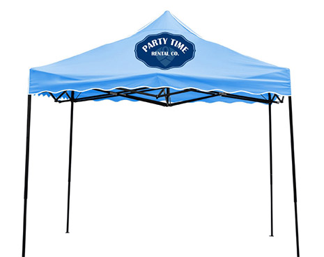 Image of a printed on pop-up tent