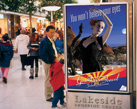 Image of a outdoor poster used in a shopping area